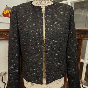 Nine West Sequin Tweed Blazer, Sz 8